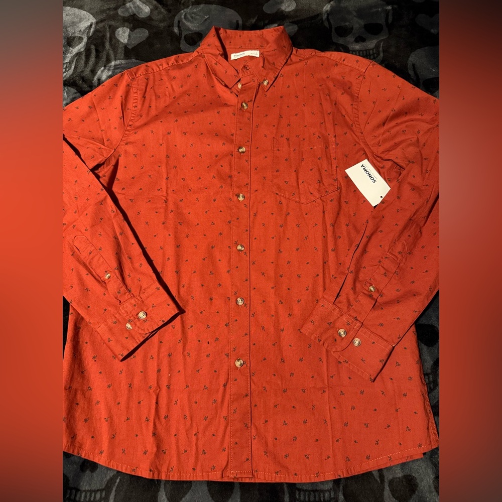 Sonoma Burnt orange button up shirt - Picture 2 of 4